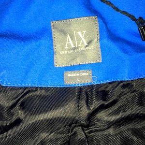 Armani Exchange A|X Mens Royal Blue Hooded Coat L